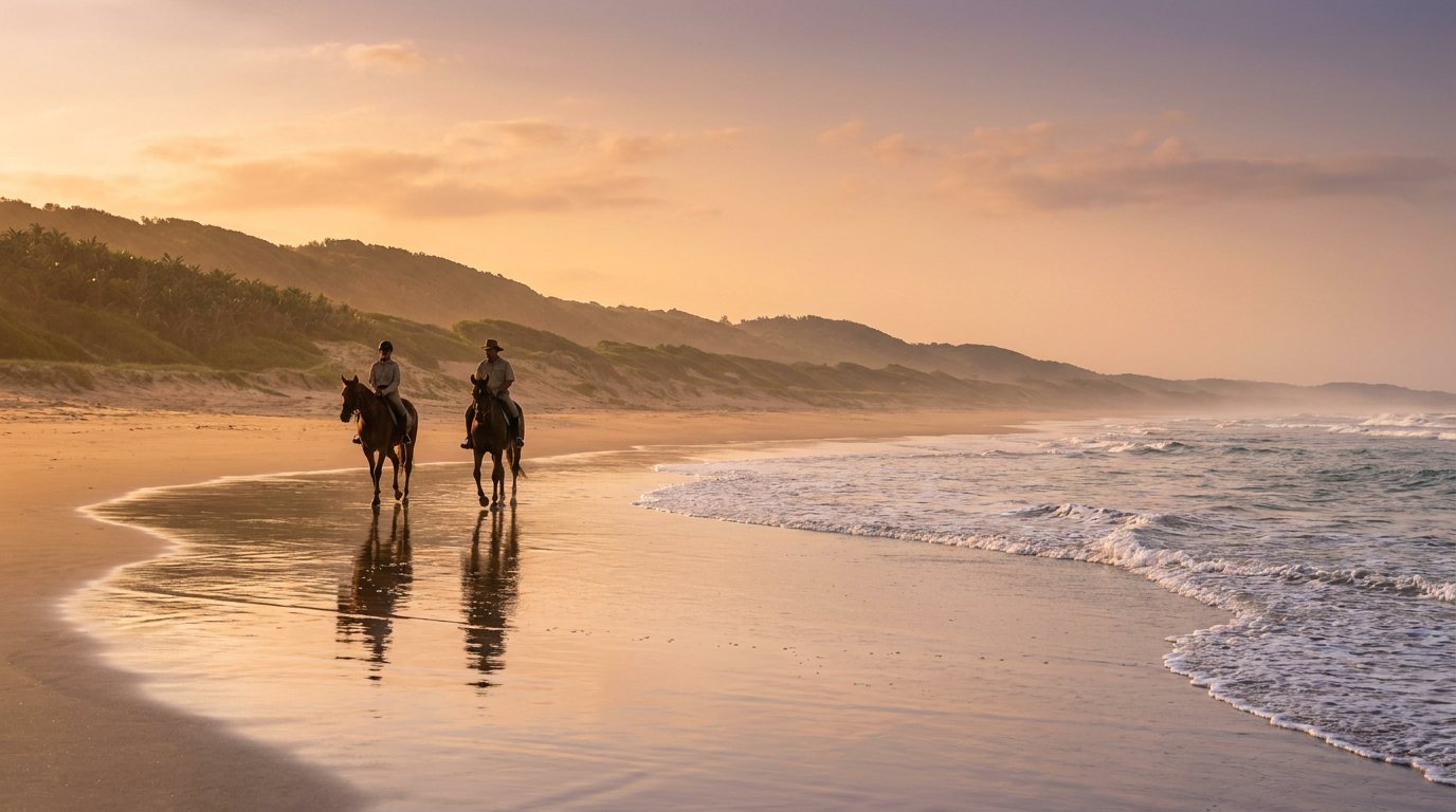 Horse riding on the beach