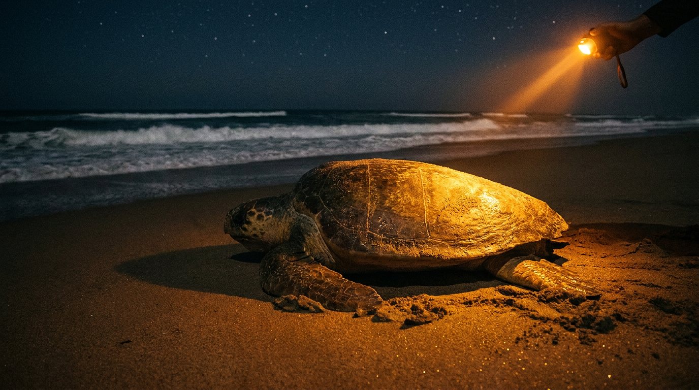 Turtle tracking at night
