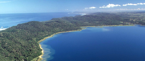 Aerial view of the Kosi Bay lake system