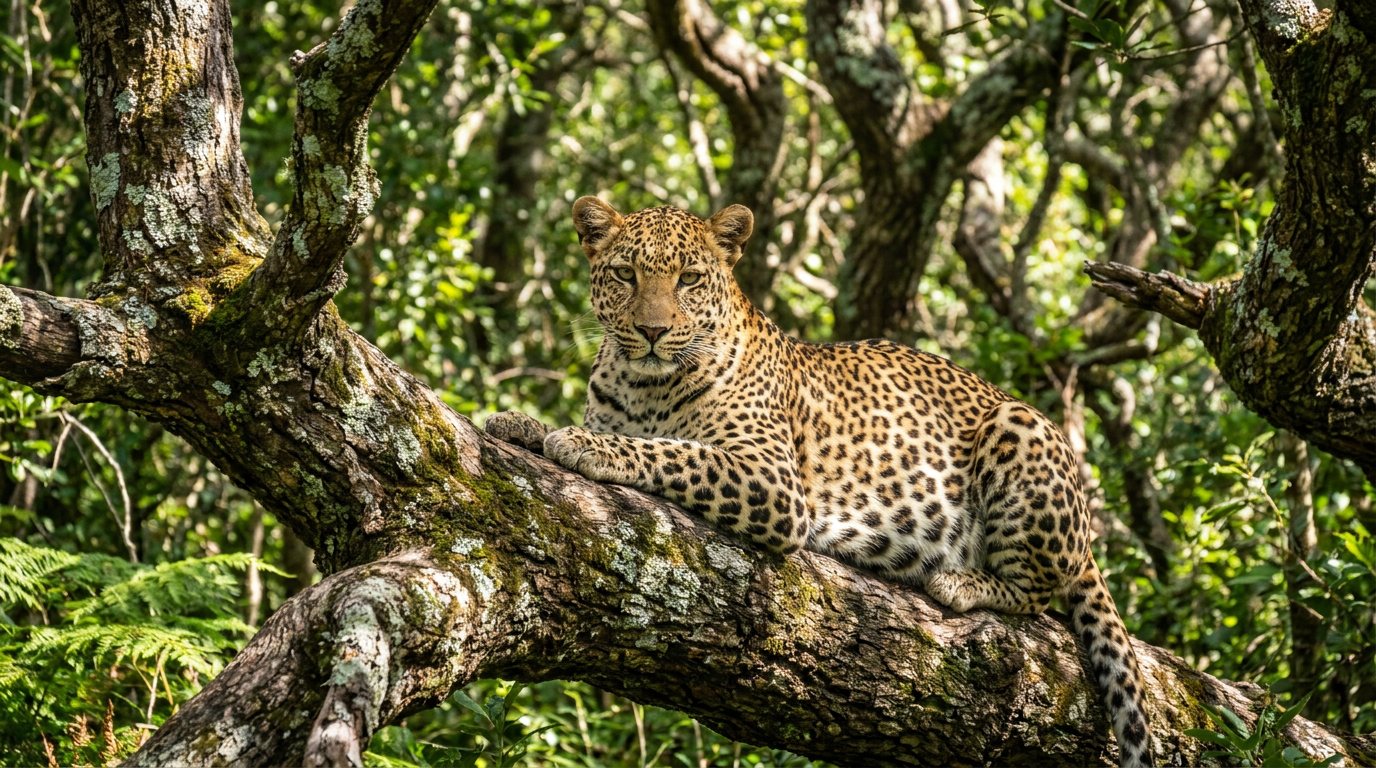 Leopard in the sand forest at uMkhuze